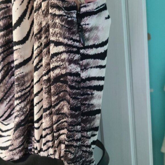 Forever 21 Animal Print Black Sleeveless Cowl Neck Belted Mini Dress Medium - Picture 9 of 14